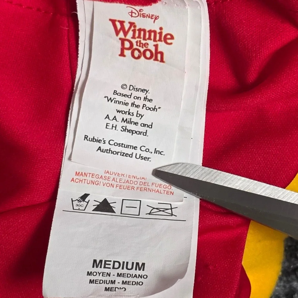 Rubies Disney‎ Winnie the Pooh Pet Costume Size Medium Red Yellow Padded Belly